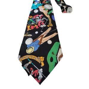 Vintage Nicole Miller | OS | 1991 novelty golf print 100% silk tie